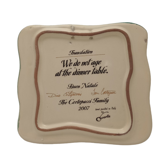 The Cortopassi Family 2007 Italy Redware Wall Plaque / Trivet - Picture 2 of 5
